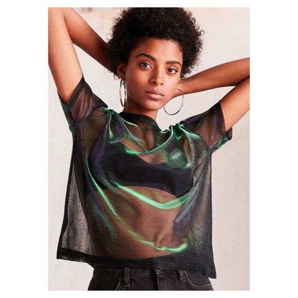 metallic mesh top